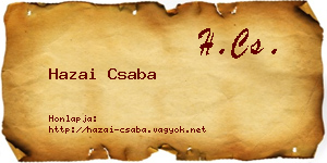 Hazai Csaba névjegykártya